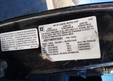 2000 Chevrolet S-10 Ls z USA, uszkodzony, nr VIN 1GCCT19W0Y8153461